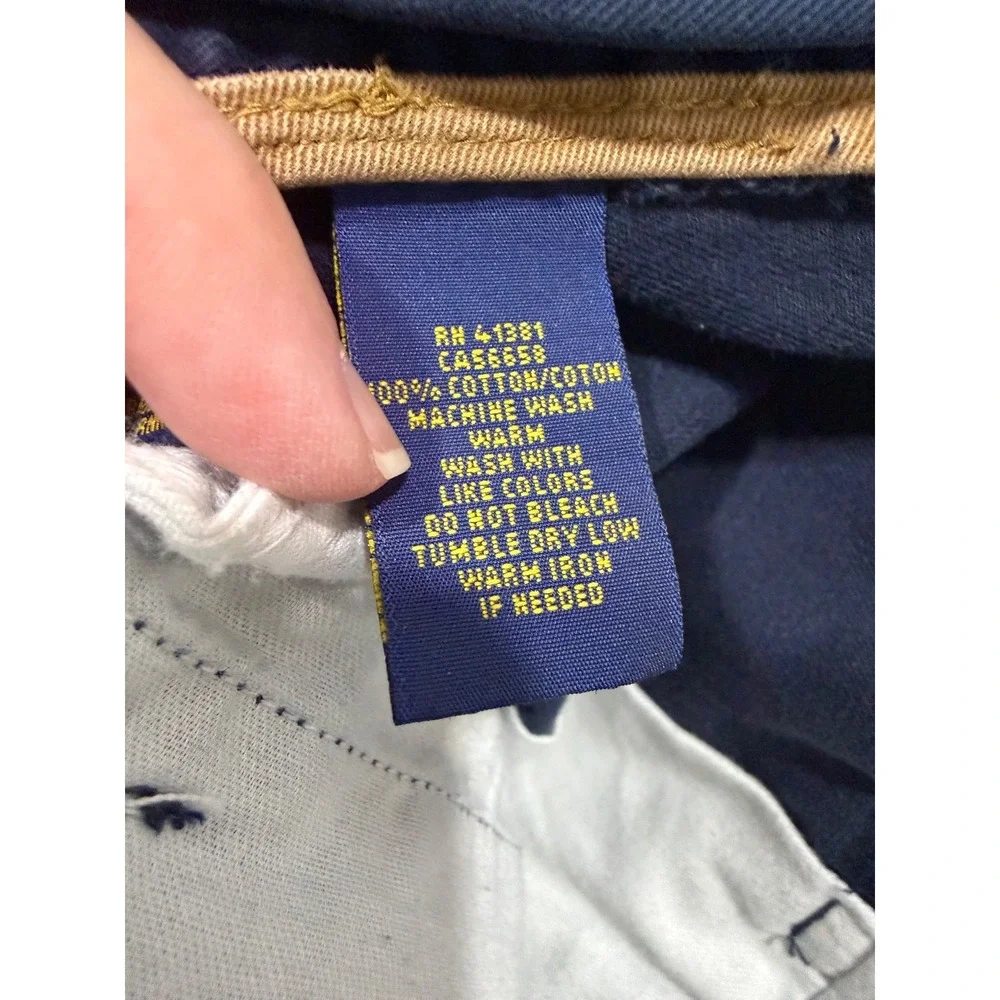 poli ralph lauren navy chino cargo‎ shorts 40